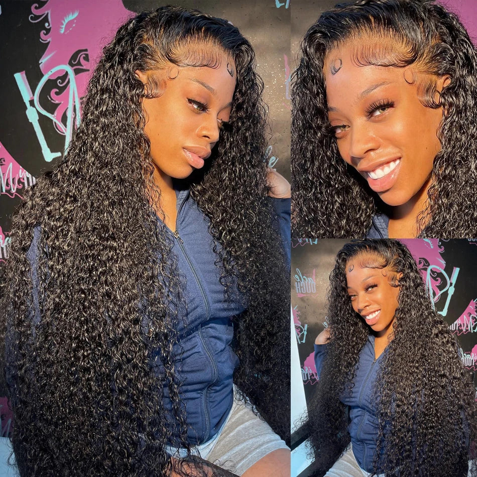 12A Brazilian Afro Kinky Curly Bundles With Closure Human Hair Bundles With Frontal Loose Deep Wave Hair Bundles With Closure