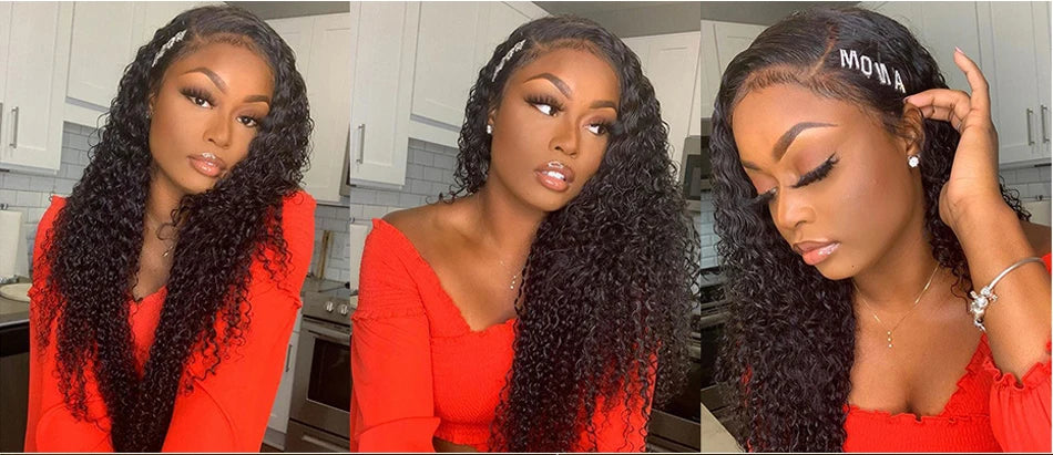 12A Brazilian Afro Kinky Curly Bundles With Closure Human Hair Bundles With Frontal Loose Deep Wave Hair Bundles With Closure
