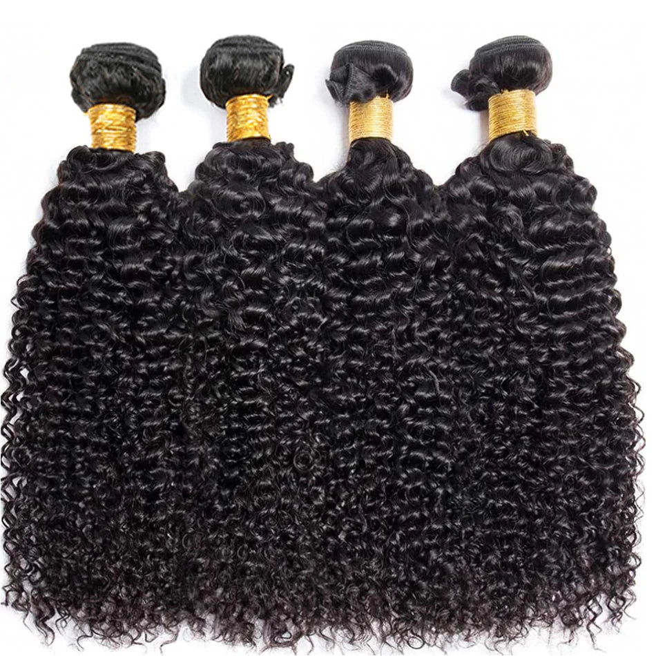 12A Brazilian Afro Kinky Curly Bundles With Closure Human Hair Bundles With Frontal Loose Deep Wave Hair Bundles With Closure