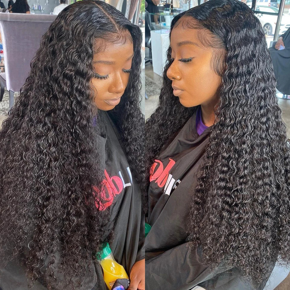 12A Brazilian Afro Kinky Curly Bundles With Closure Human Hair Bundles With Frontal Loose Deep Wave Hair Bundles With Closure