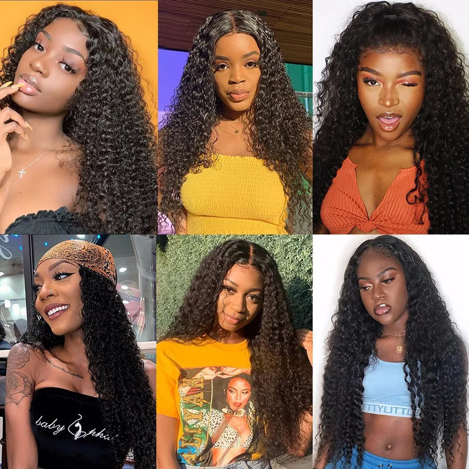 12A Brazilian Afro Kinky Curly Bundles With Closure Human Hair Bundles With Frontal Loose Deep Wave Hair Bundles With Closure