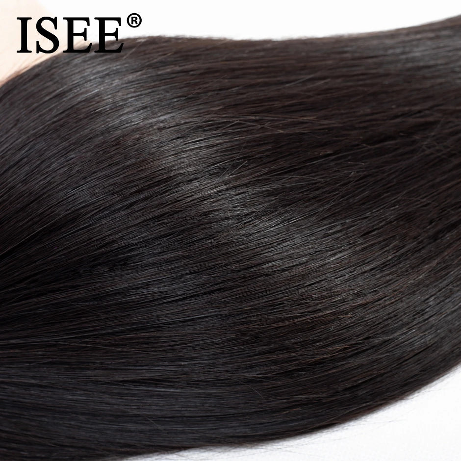 Brazilian Straight Hair Weaves bundles raw hair 100% Human Hair Bundles Straight Hair Extension Natural Color 1Bundle ISEE hair