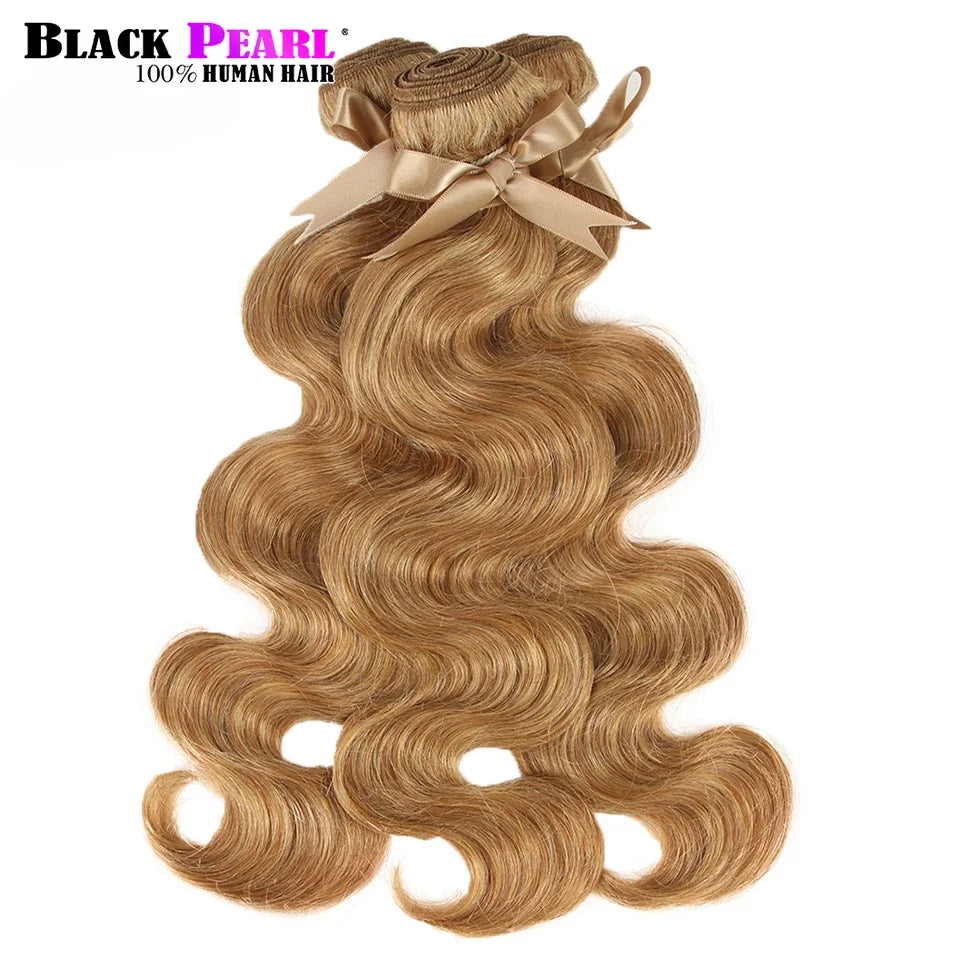 Honey Blonde 27 Colored Hair Brazilian Body Wave Natural Remy Hair Bundles 8 To 26 Inches Sold By 1/3/4 Hair Extension
