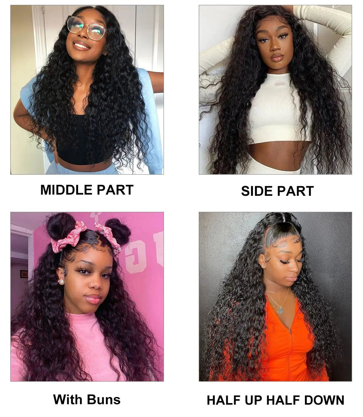 12A Brazilian Water Wave Bundles With Frontal Wet and Wavy Virgin Loose Deep Curly 100% Human Hair Bundles With Closure Tissage