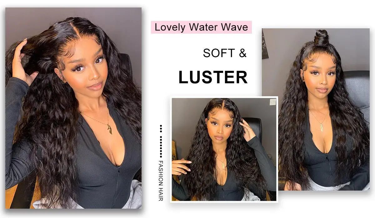 12A Brazilian Water Wave Bundles With Frontal Wet and Wavy Virgin Loose Deep Curly 100% Human Hair Bundles With Closure Tissage