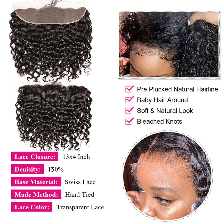 12A Brazilian Afro Kinky Curly Bundles With Closure Human Hair Bundles With Frontal Loose Deep Wave Hair Bundles With Closure