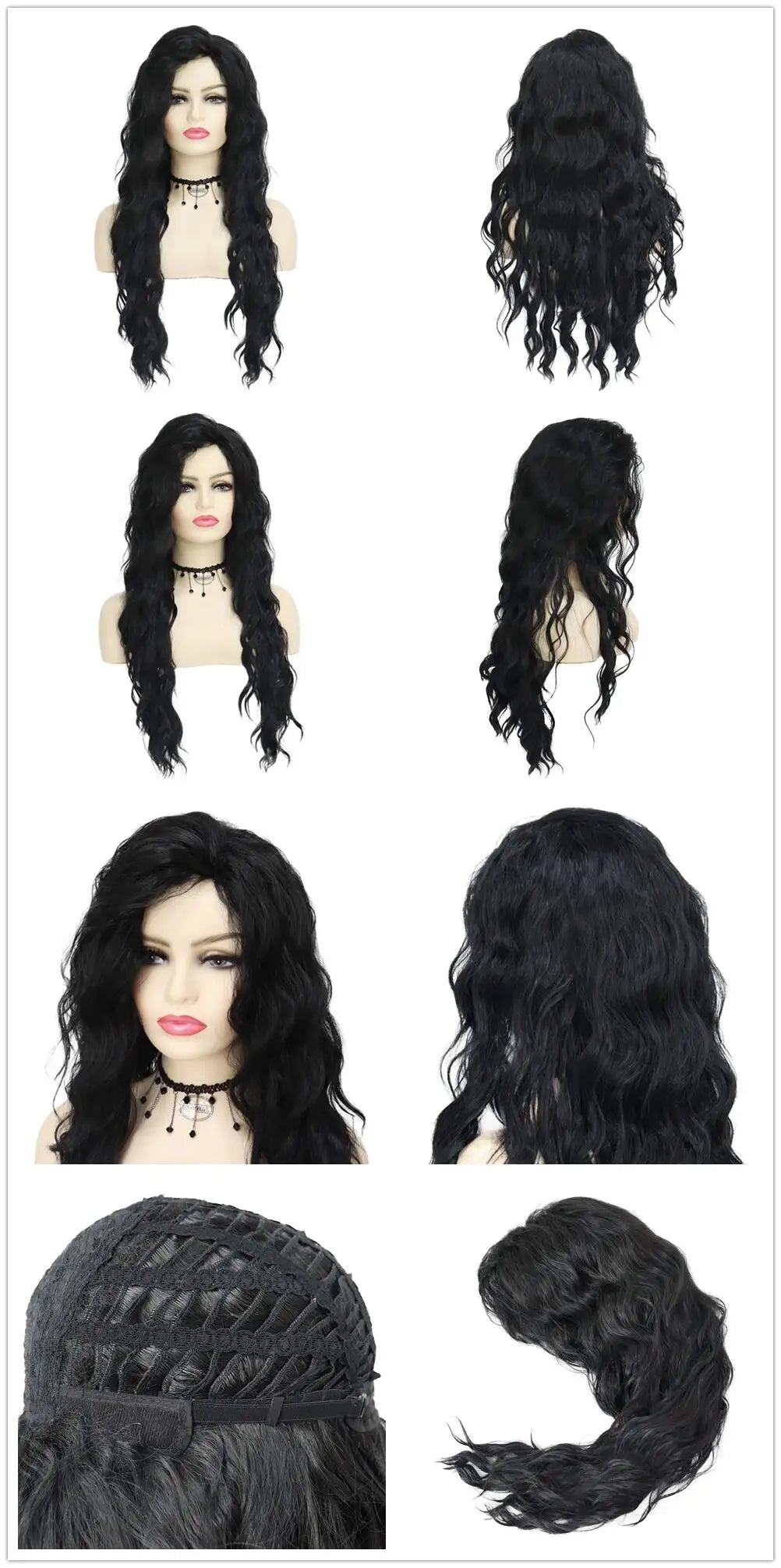 Blonde Curly Wig Synthetic Hair Natural Long Wave Wigs for White Women Free Part Dark Roots Ombre Wigs Trendy Wavy Wig+Stickers