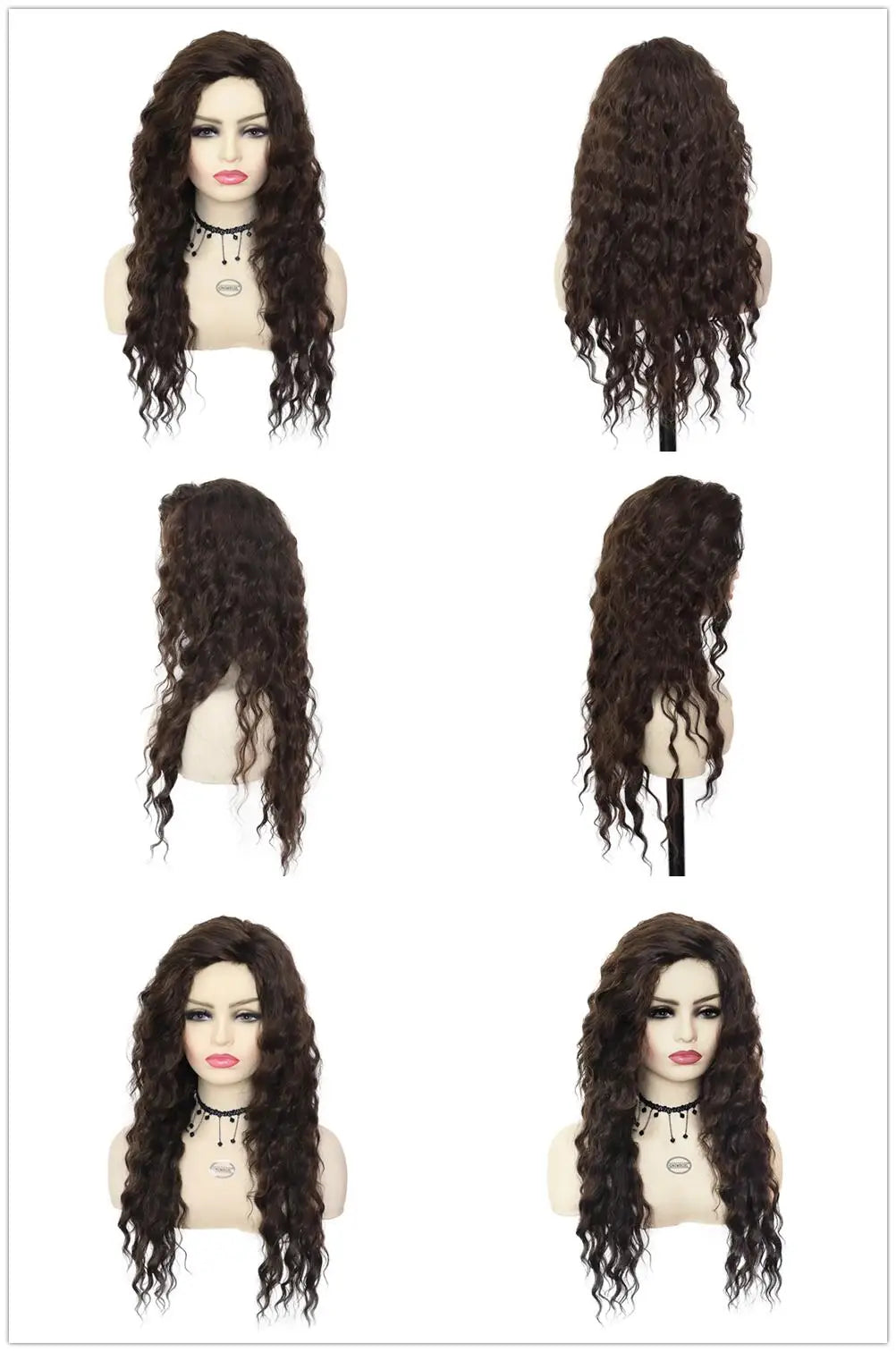 Blonde Curly Wig Synthetic Hair Natural Long Wave Wigs for White Women Free Part Dark Roots Ombre Wigs Trendy Wavy Wig+Stickers