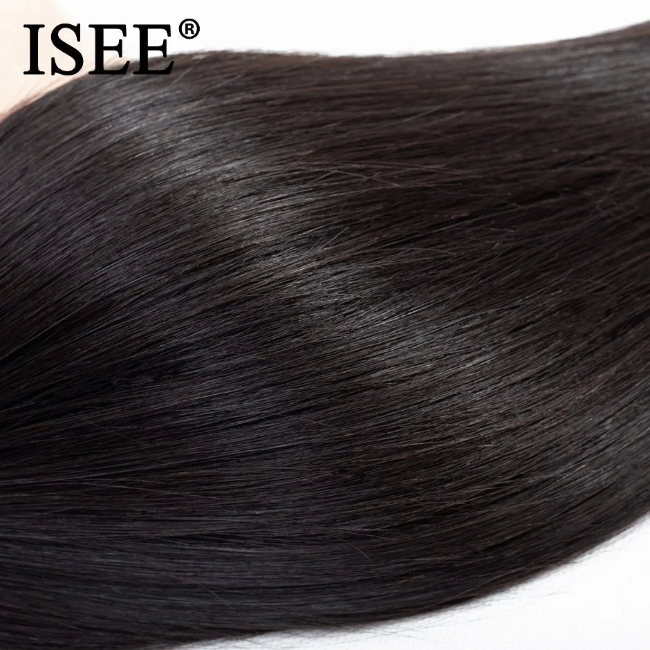 Brazilian Straight Hair Weaves bundles raw hair 100% Human Hair Bundles Straight Hair Extension Natural Color 1Bundle ISEE hair