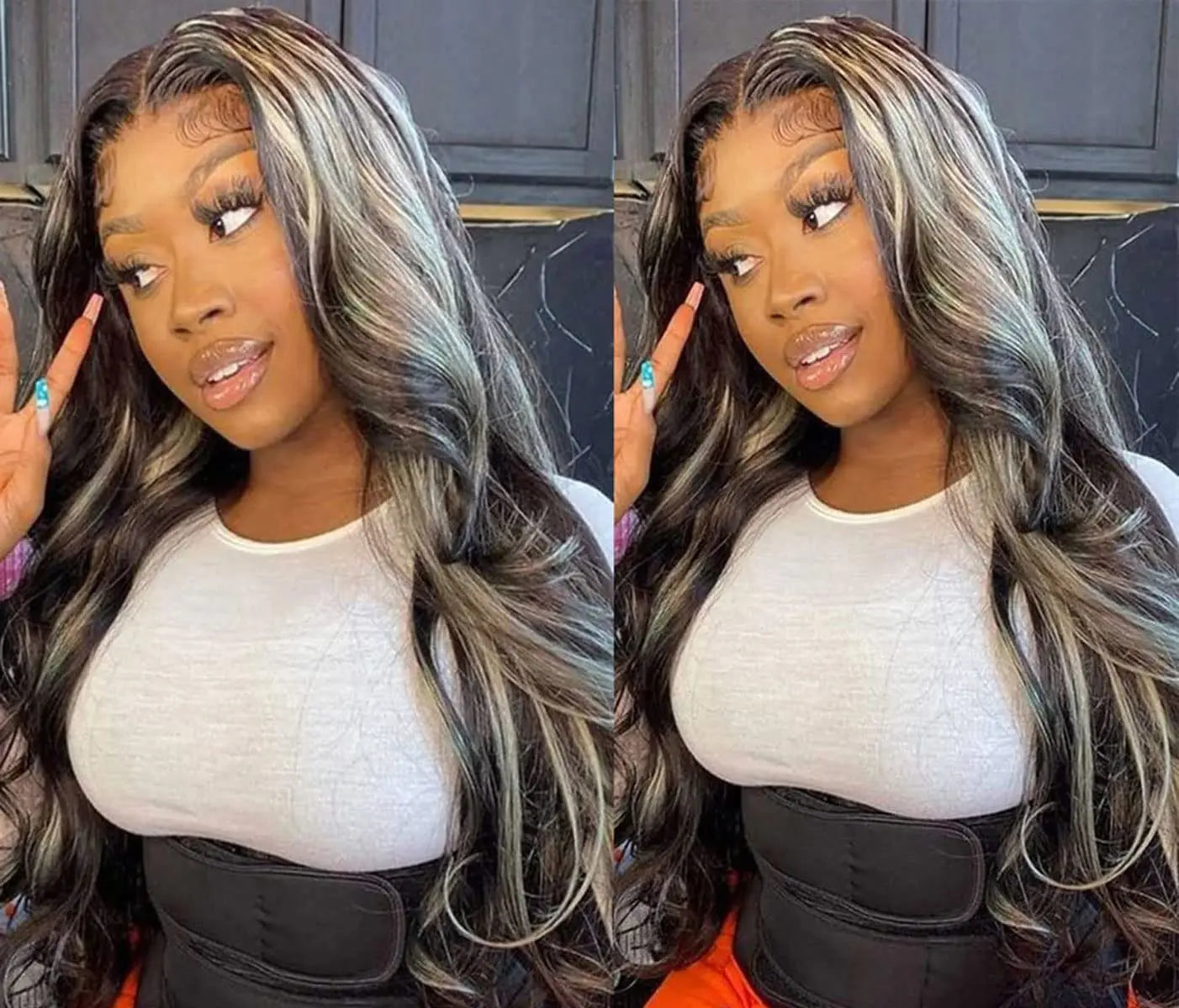 Raw Body Wave Human Hair Bundles Salt and Pepper P1b/Gray Unprocessed Short Grey Human Hair Extensions Virgin Hair Weave Weft